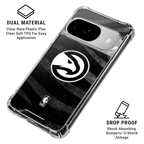 NBA Atlanta Hawks Black Animal Print Google Pixel 10 Clear Case